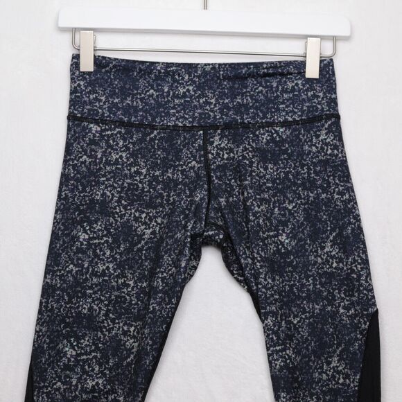 LULULEMON Journey Crop Athletic Leggings Sheer Mesh Rocky Road Sand Dune Sz 4 - Picture 7 of 11